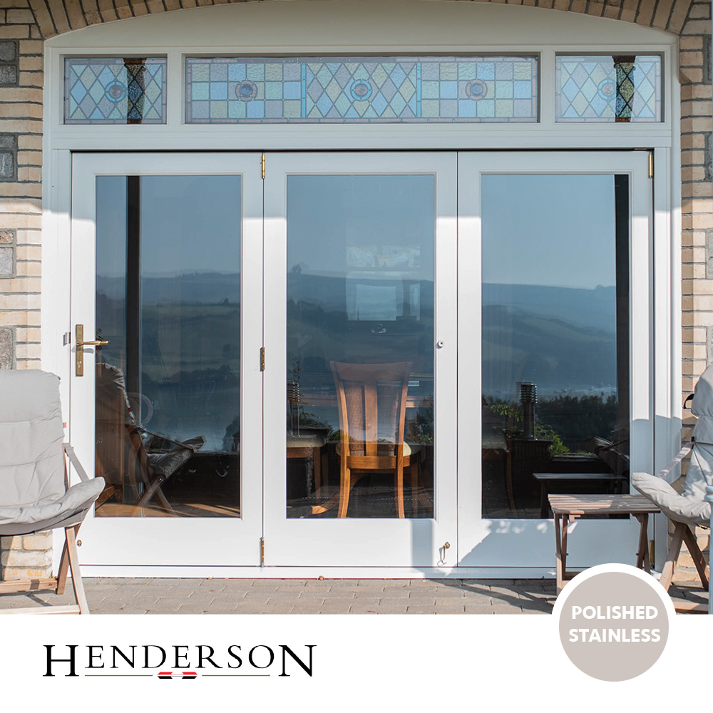 Henderson Securefold Pro 3 Door 1 Way Bifold Kit - Polished Stainless Steel